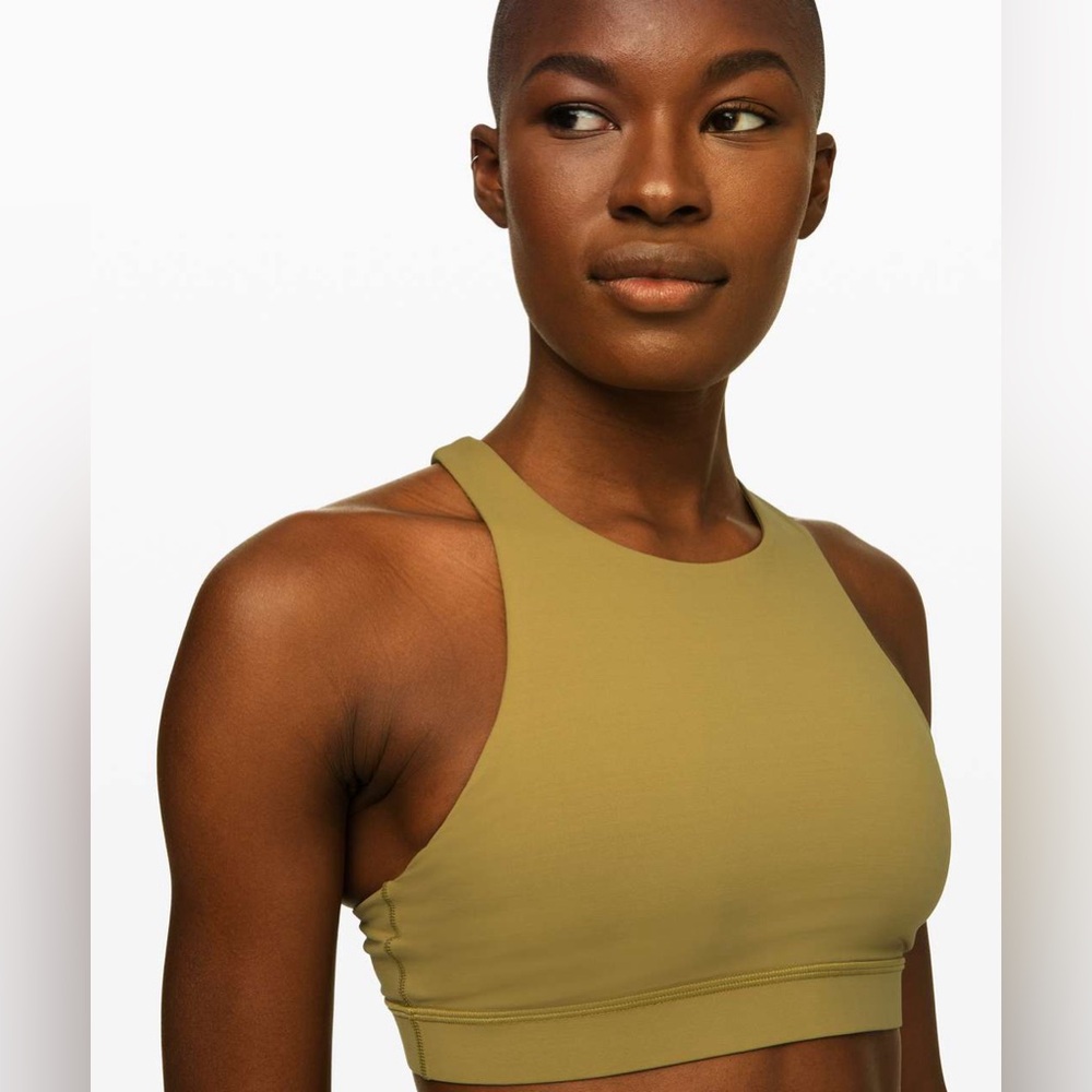 Lululemon Energy bra, high neck, size 10.  Goldenrod color